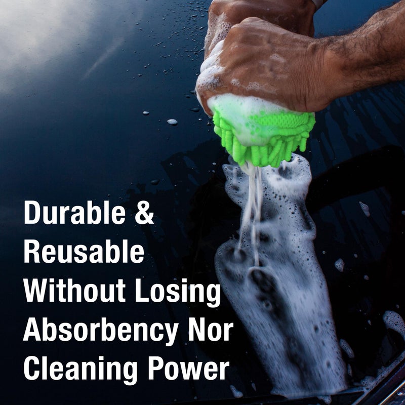Eurow Detailerâ€™s Preference Microfiber Car Wash Sponge for Auto Detailing, RV, Boat, Motorcycle, Double-Sided with Chenille and Scour Scrubber, Scratch-Free, Lint-Free, Super Absorbent, Reusable - Image 4